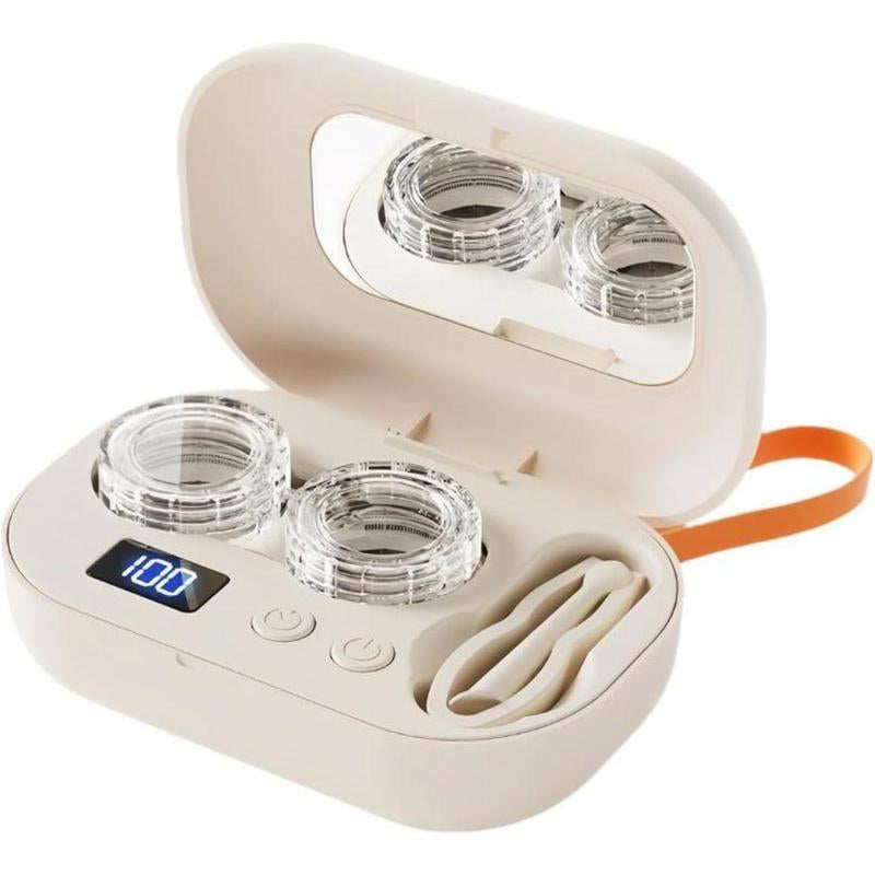 Rechargeable Contact Lens Cleaner with Vanity Mirror 