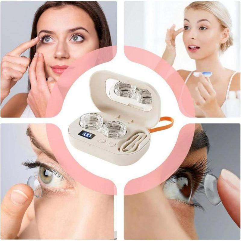 Rechargeable Contact Lens Cleaner with Vanity Mirror 